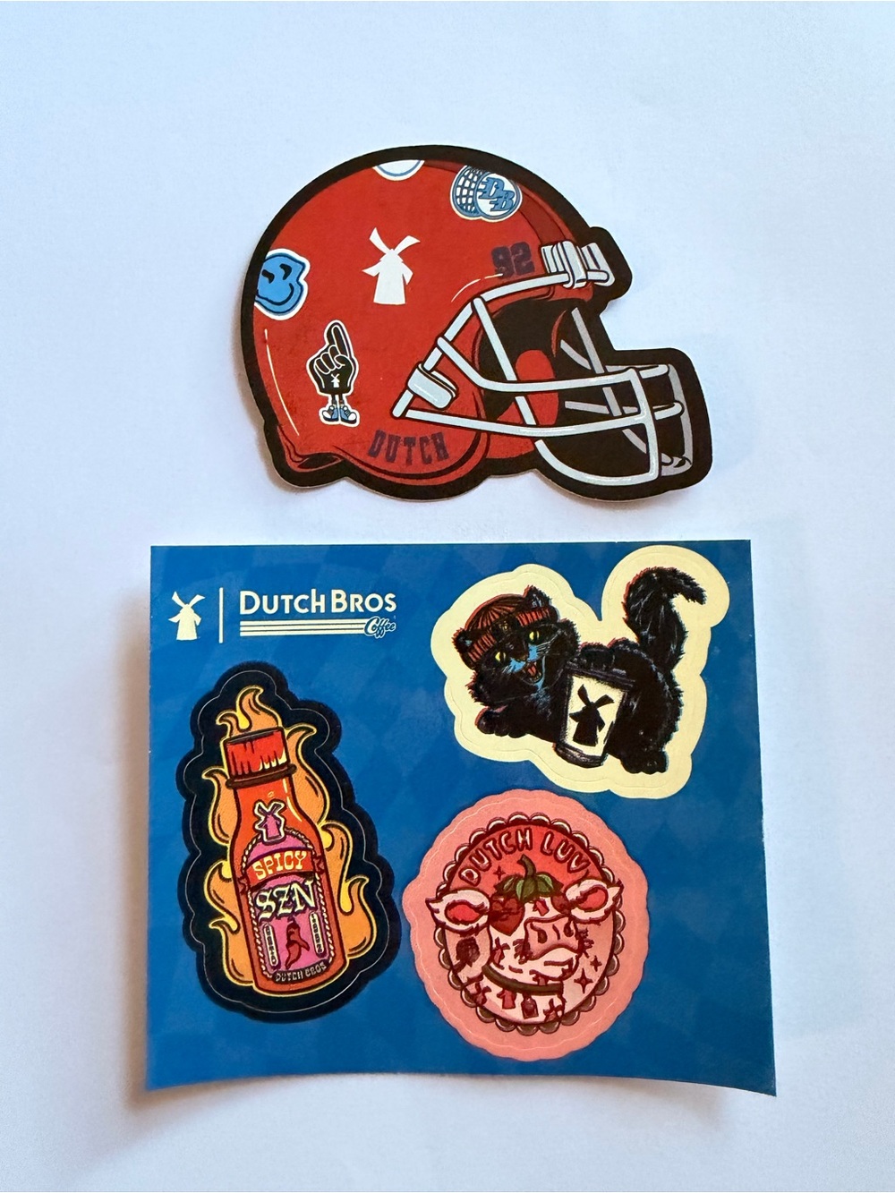 Dutch bros Mini Sticker Sheet & football sticker